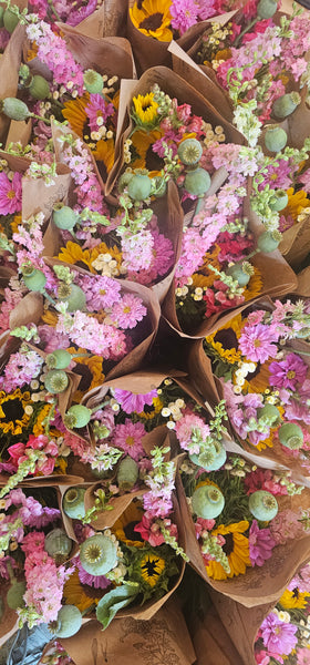 Market Wrap Bouquet Local Flowers - - Wild Lark - Wild Lark