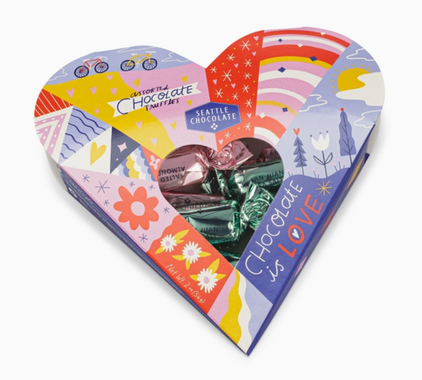Valentine's Day Chocolates (9 options) - Truffle Heart Box, Small - 2oz (Seattle Chocolate) - Wild Lark - Wild Lark