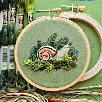 Hand Embroidery Kit - Forest Snail - Jessica Long Embroidery - Wild Lark