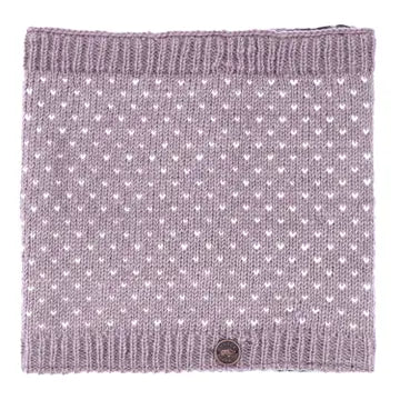 Tick Snood - Hand Knitted Wool - Haze White - black yak - Wild Lark
