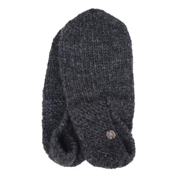 Sockettes Slipper Socks-Pure Knit Wool - Md Charcoal - black yak - Wild Lark