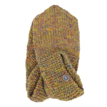 Sockettes Slipper Socks-Pure Knit Wool - Md Gold Heather - black yak - Wild Lark