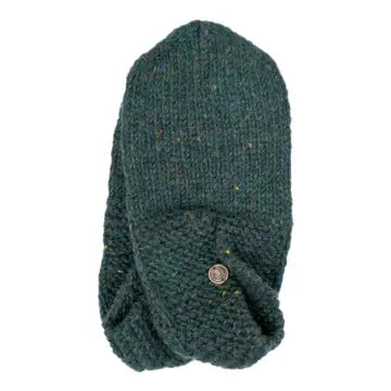 Sockettes Slipper Socks-Pure Knit Wool - Md Pine Heather - black yak - Wild Lark