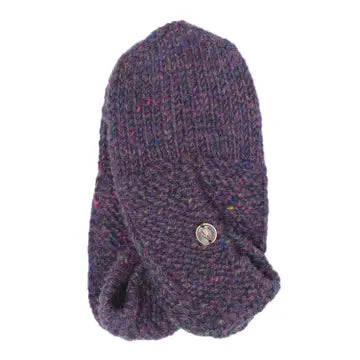 Sockettes Slipper Socks-Pure Knit Wool - Md Purple Heather - black yak - Wild Lark