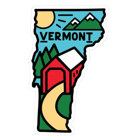 Vermont Covered Bridge State Pride Die Cut Vinyl Sticker - - RetroPlanet - Wild Lark