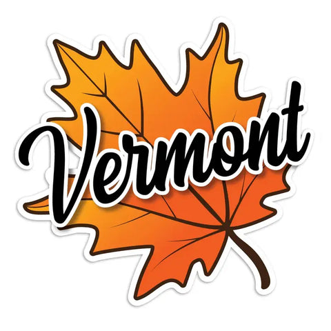 Vermont Leaf Die Cut Vinyl Sticker - - RetroPlanet - Wild Lark