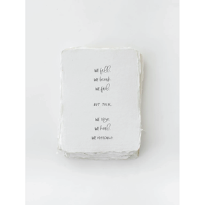 "We fall, we break... We rise" Card -  - Paper Baristas - Wild Lark