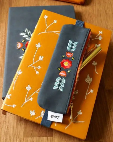 Samantha and Evelynn Embroidered Journal and Notebook Pouch -  - Denik - Wild Lark
