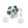 Cat and Plant Stickers - Orange Cat with Monstera - Sketchy Notions - Wild Lark