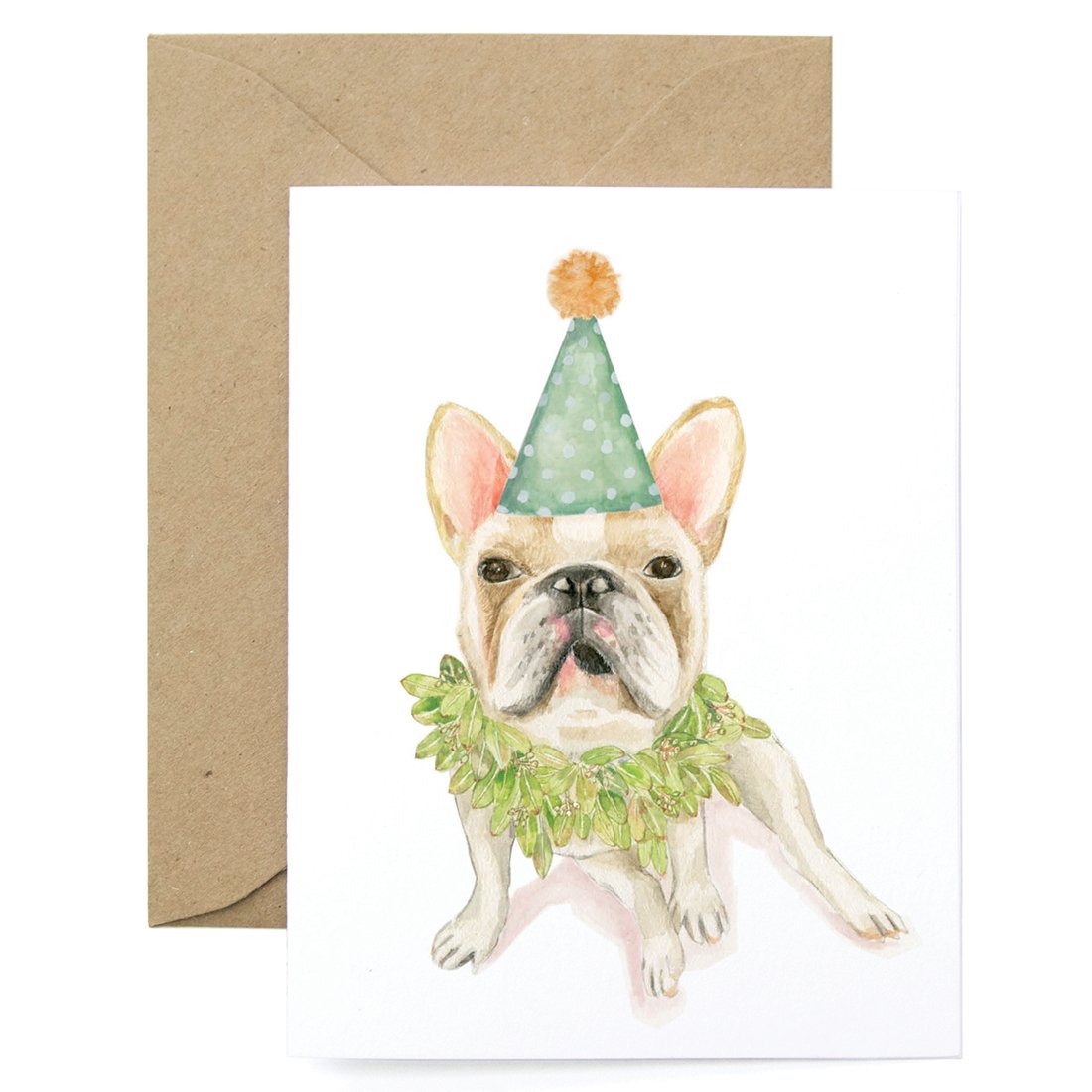 Bulldog in Party Hat Birthday Card -  - Lana's Shop - Wild Lark