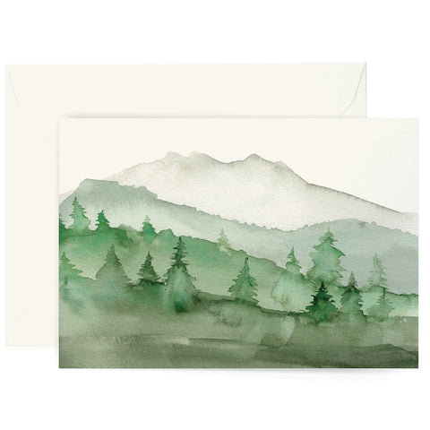 Green Mountains Watercolor Card (small) -  - Lana's Shop - Wild Lark