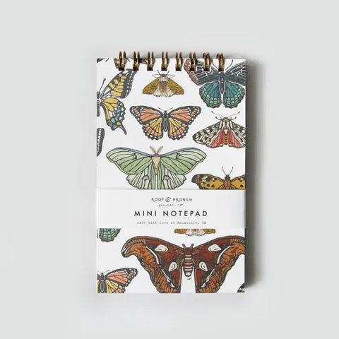 Butterfly + Moth Collection Mini Spiral Notepad -  - Root & Branch Paper Co. - Wild Lark