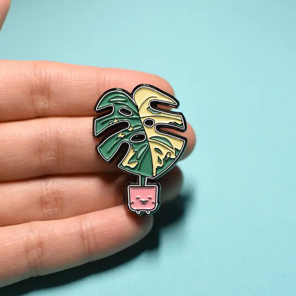 Plant Buddy Pin - Variegated Monstera - Home by Faith - Wild Lark