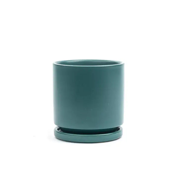 10.5" Gemstone Pot - with Water Saucer - Aqua - Momma Pots - Wild Lark