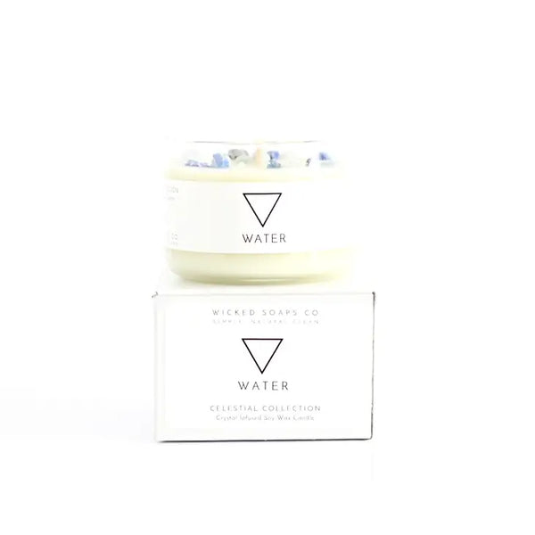 Water - Zodiac Inspired Crystal + Essential Oil Candle -  - Wicked Soaps Co. - Wild Lark