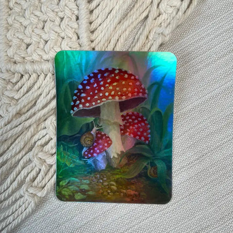 Holographic Amanita Mushroom Sticker -  - Coastal Haze - Wild Lark