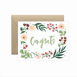 Congrats Floral Wreath Greeting Card -  - Paper Anchor Co. - Wild Lark