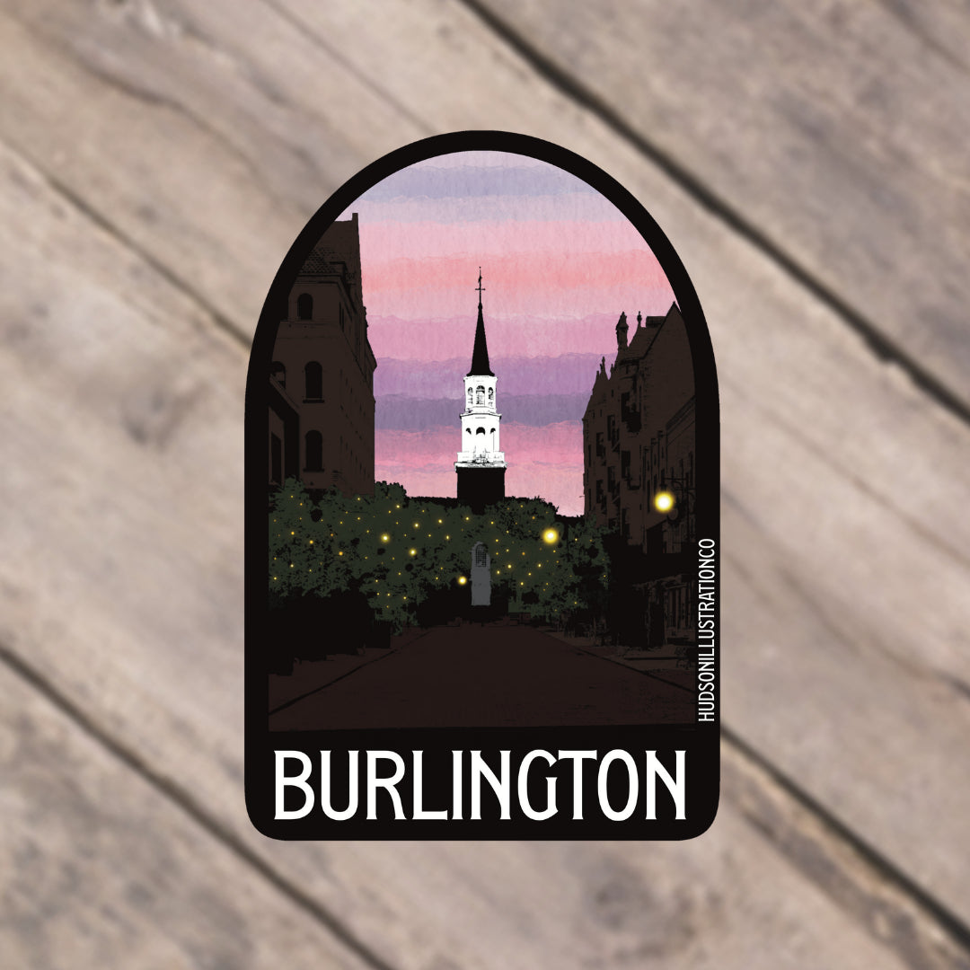 Vermont Vinyl Stickers - Burlington - Hudson Illustration Co - Wild Lark