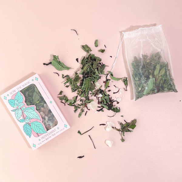 Tarot Botanical Bath Tea Box - Peppermint - Sow the Magic - Wild Lark