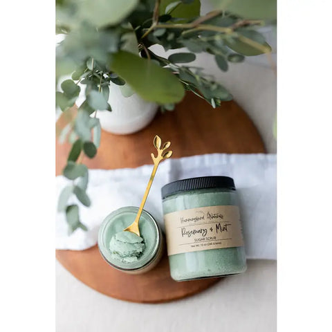 Rosemary & Mint Sugar Scrub - 10 ounce jar - Hummingbird Naturals LLC - Wild Lark