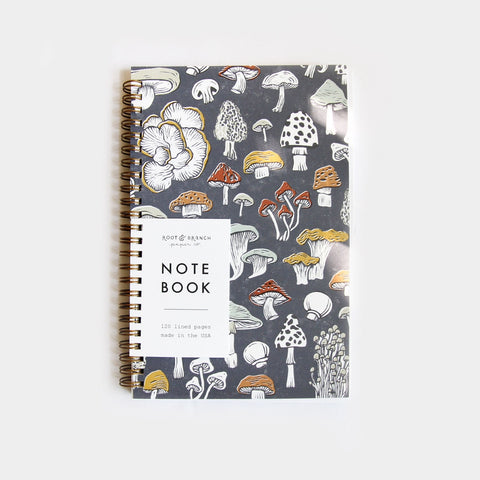 Blue Mushrooms Lined Notebook -  - Root & Branch Paper Co. - Wild Lark
