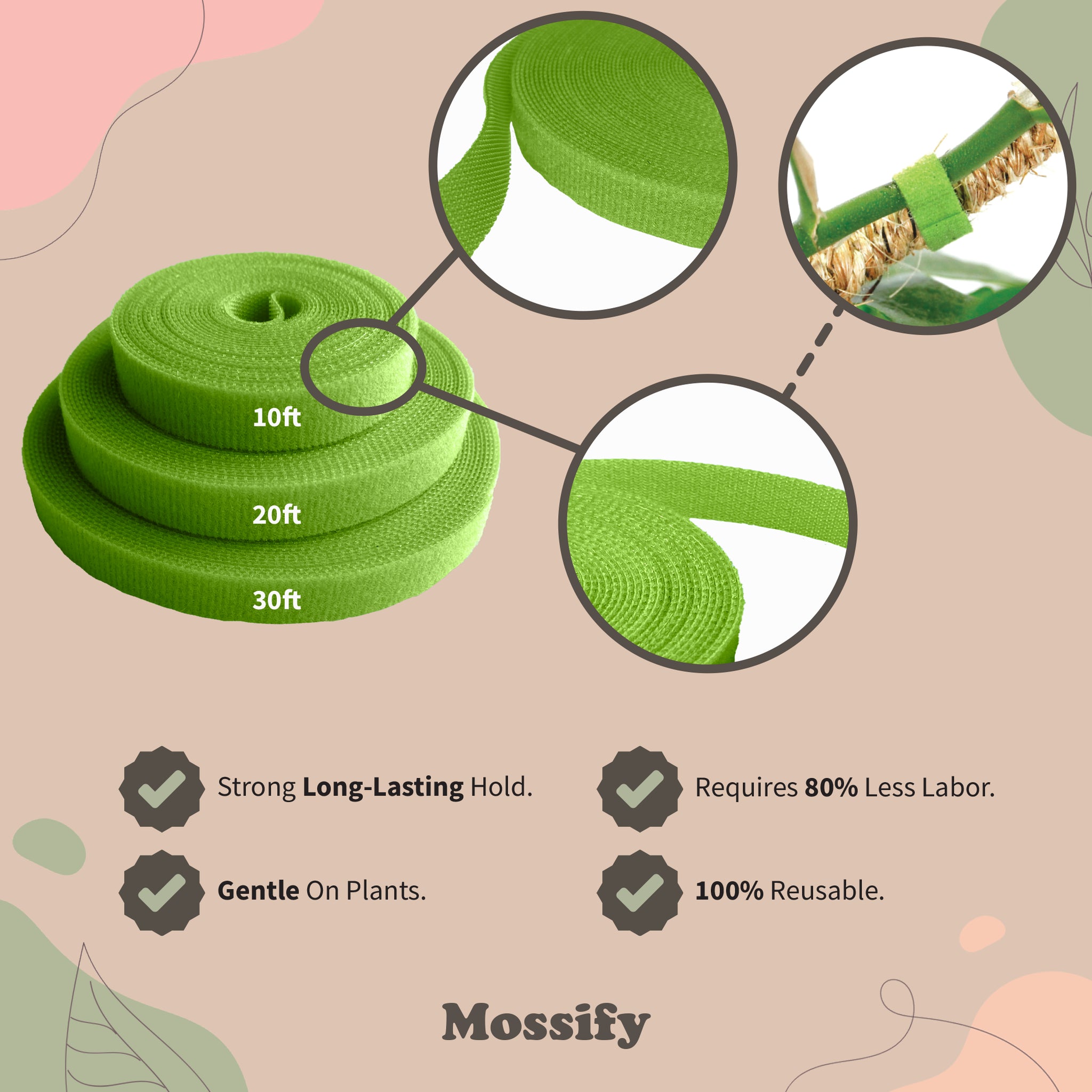 Plant Tape - Pull Your Plants Up! - Reusable Tape -  - Mossify - Wild Lark