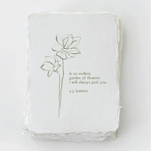 "In an endless garden of flowers..." Card -  - Paper Baristas - Wild Lark