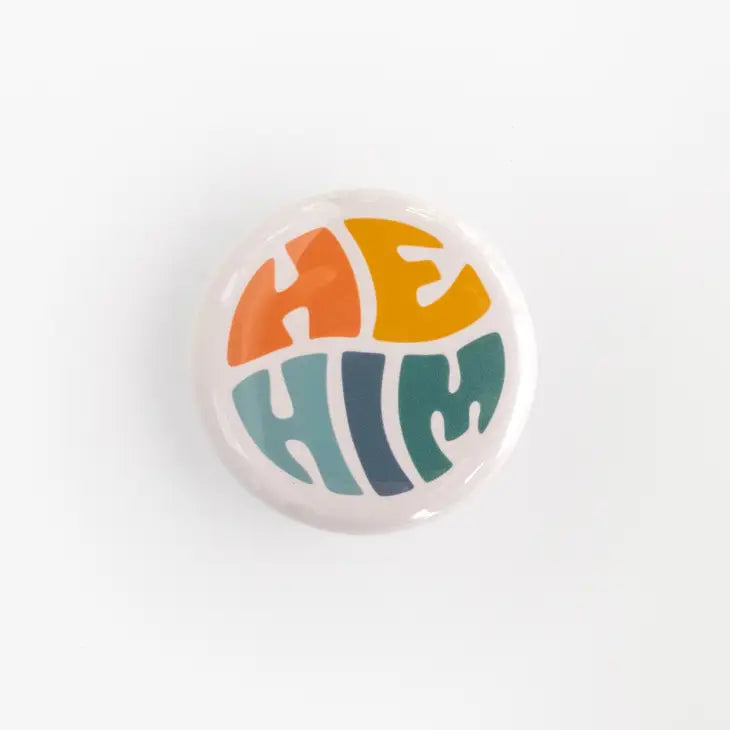 Retro Pronoun Buttons - He/Him - ROBNKO - Wild Lark