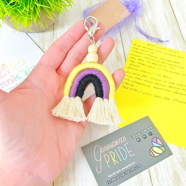 Pride Macrame Rainbow Keychain -  - Goodhearted Pride - Wild Lark