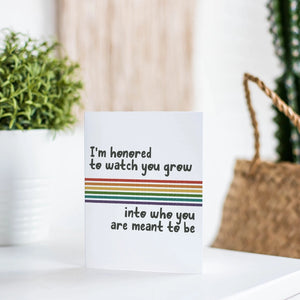 I'm Honored Rainbow LGBTQ Coming Out Greeting Card -  - Liv Lyszyk Prints - Wild Lark