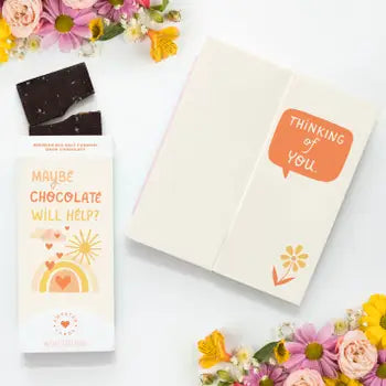 Chocolate Bar Greeting Card - Maybe Chocolate Will Help? Sympathy - Sweeter Cards - Wild Lark