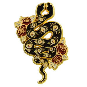 Two Headed Snake Gold Enamel Pin -  - Ectogasm - Wild Lark