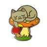 Enamel Pins - Sleeping Cat Mushroom - These Are Things - Wild Lark