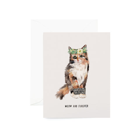 "Meow and Furever" Cat Engagement Card -  - Lana's Shop - Wild Lark