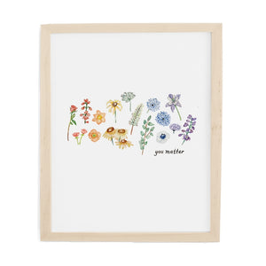 Rainbow Flowers "You Matter" Art Print (8x10) -  - Lana's Shop - Wild Lark