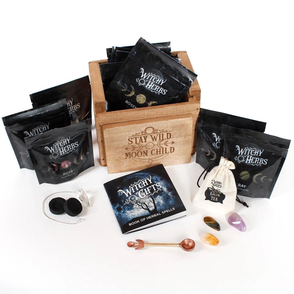 Witchcraft Kit with 10 Herbs, Crystals, and Spell book – Wild Lark