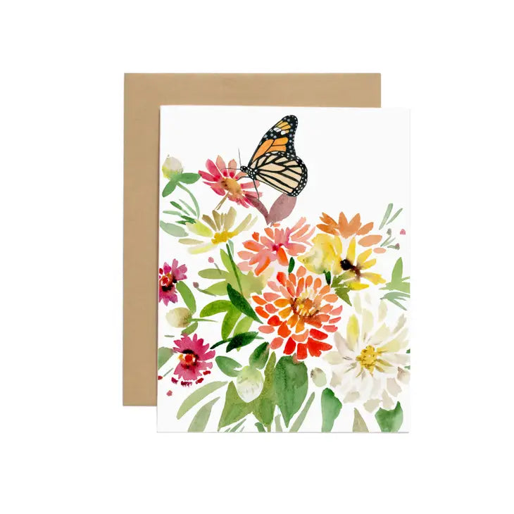 Butterfly & Blooms Card - Single -  - Tram Colwin Studio - Wild Lark