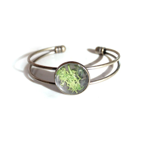 Glass Moss Cuff Bracelet - Bronze - With Roots - Wild Lark