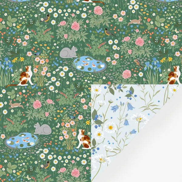 Double Sided Wrapping Paper - Garden - Botanica Paper Co. - Wild Lark