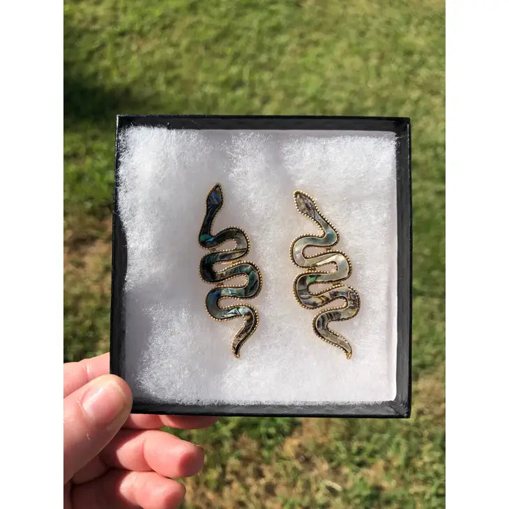 Abalone Snake Earrings -  - PTSFeminist - Wild Lark