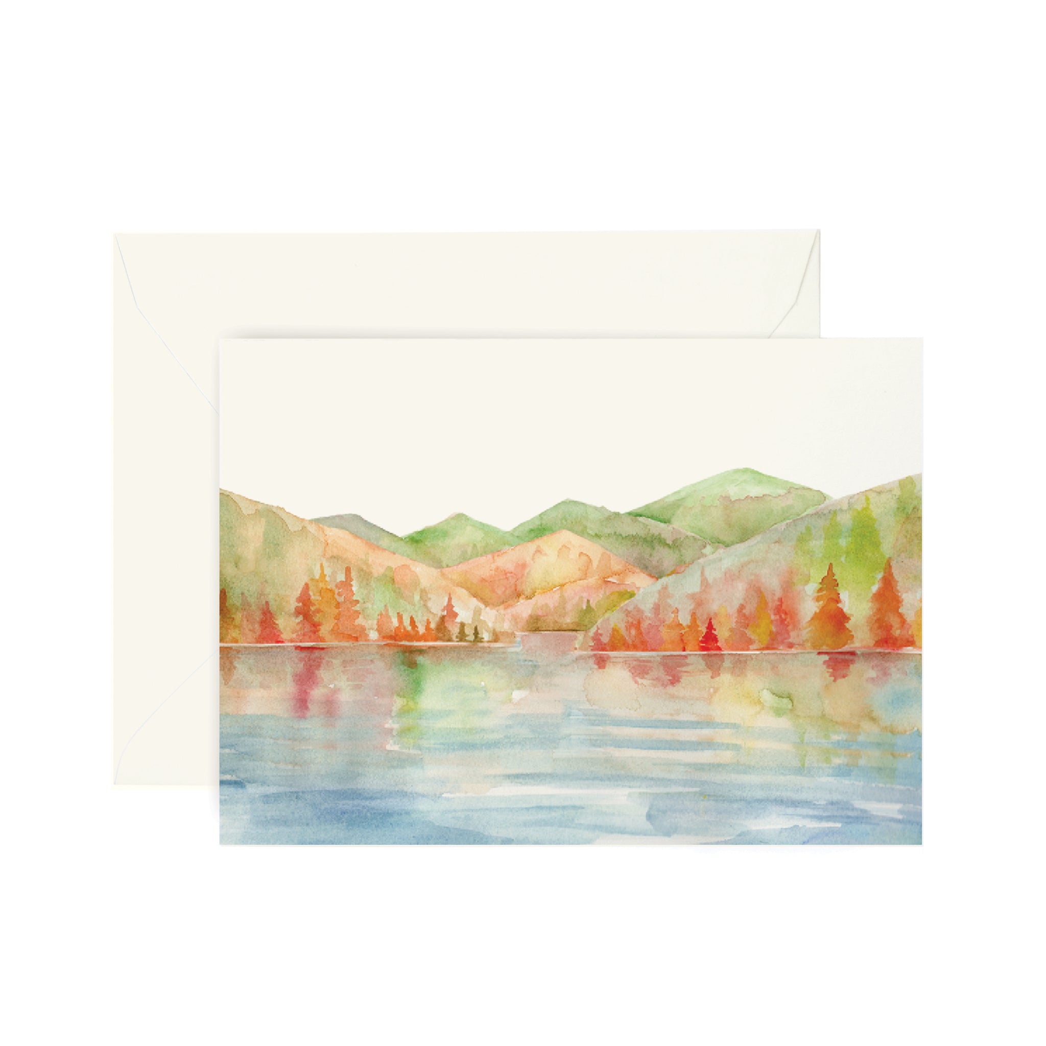 Autumn Lake Watercolor Card (small) -  - Lana's Shop - Wild Lark