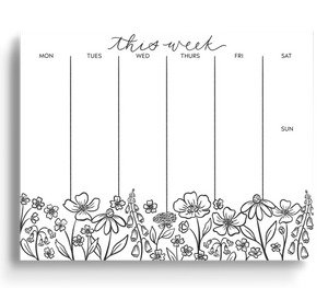 Pressed Florals Weekly Planner Notepad -  - Elyse Breanne Design - Wild Lark