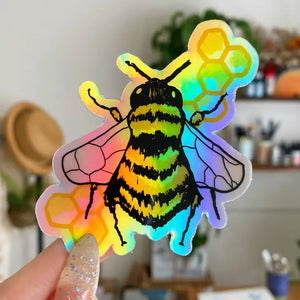 Bee Holographic Sticker -  - Jess Weymouth - Wild Lark