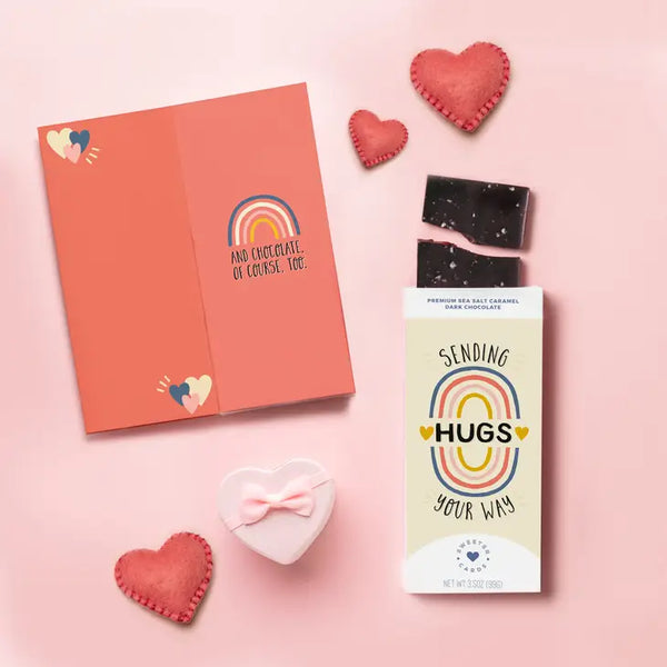 Chocolate Bar Greeting Card - Sending Hugs Card - Sweeter Cards - Wild Lark