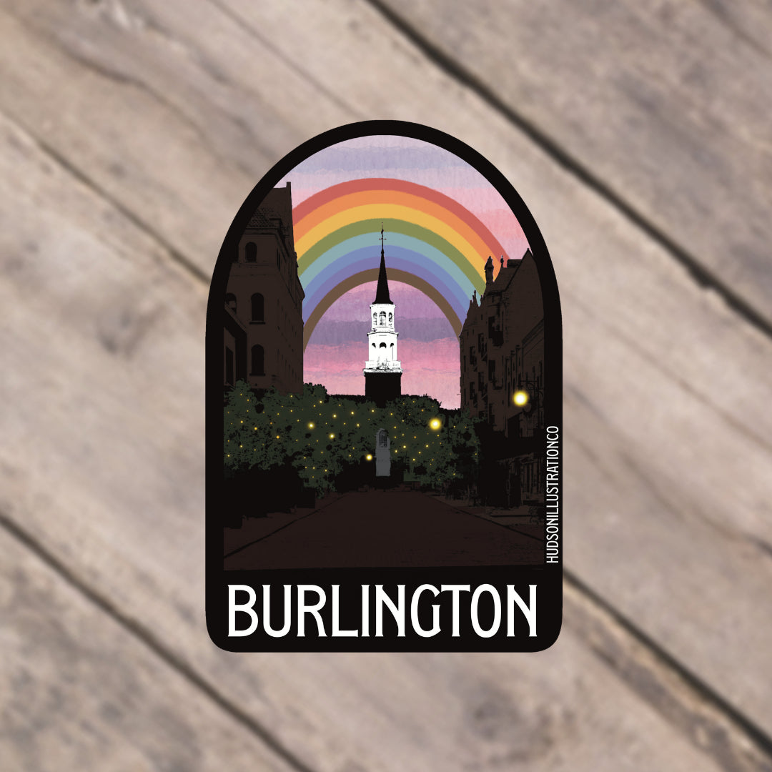 Vermont Vinyl Stickers - Burlington Pride - Hudson Illustration Co - Wild Lark