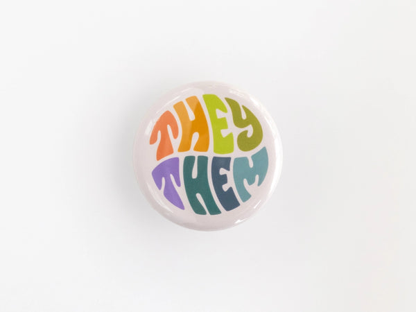Retro Pronoun Buttons - They/Them - ROBNKO - Wild Lark