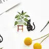 Cat and Plant Stickers - Tort with Swiss Cheese Plant - Sketchy Notions - Wild Lark