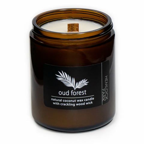 Wood Wick Coconut Wax Candle - Oud Forest -  - Hemlock Park - Wild Lark