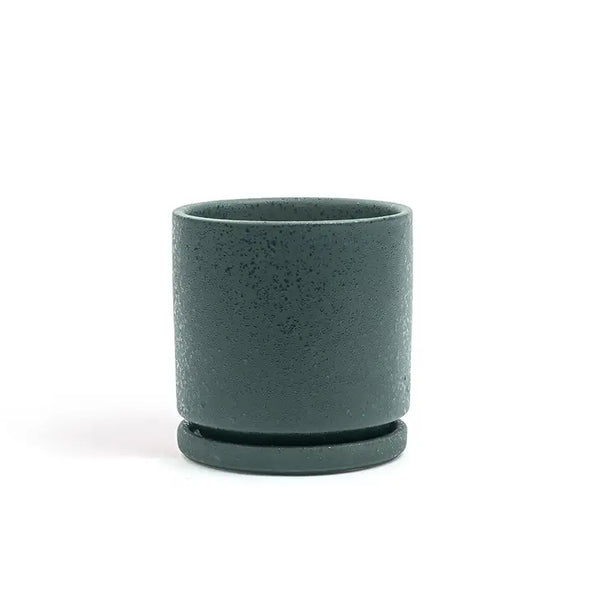 6.5" Gemstone Pot - with Water Saucer - Textured Forest - Momma Pots - Wild Lark