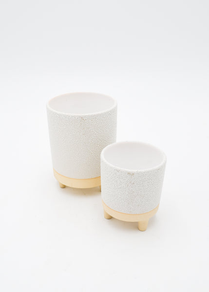 3-leg White Tan Pot (2 Sizes Available) -  - Pots and Vases - Wild Lark